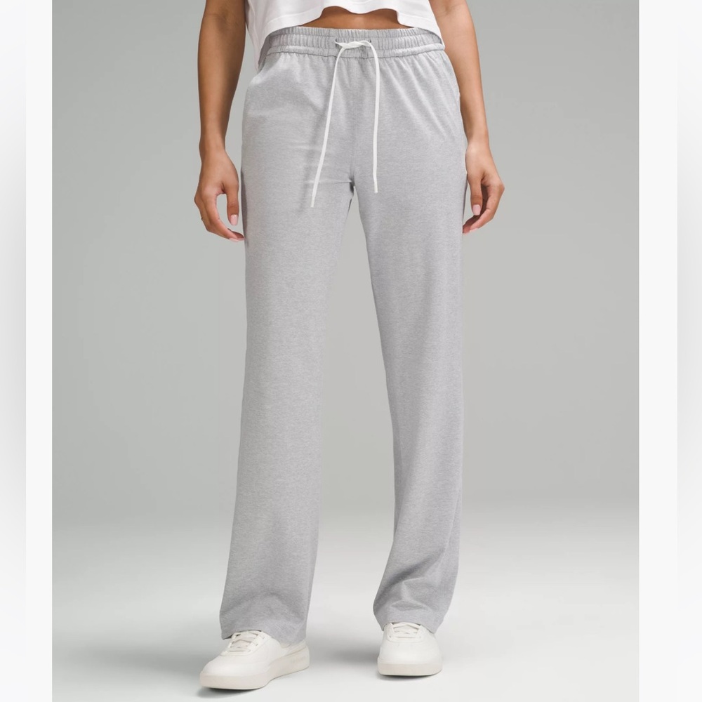SOLD Lululemon Soft Jersey Straight-Leg Pants *Short in light heathered grey
